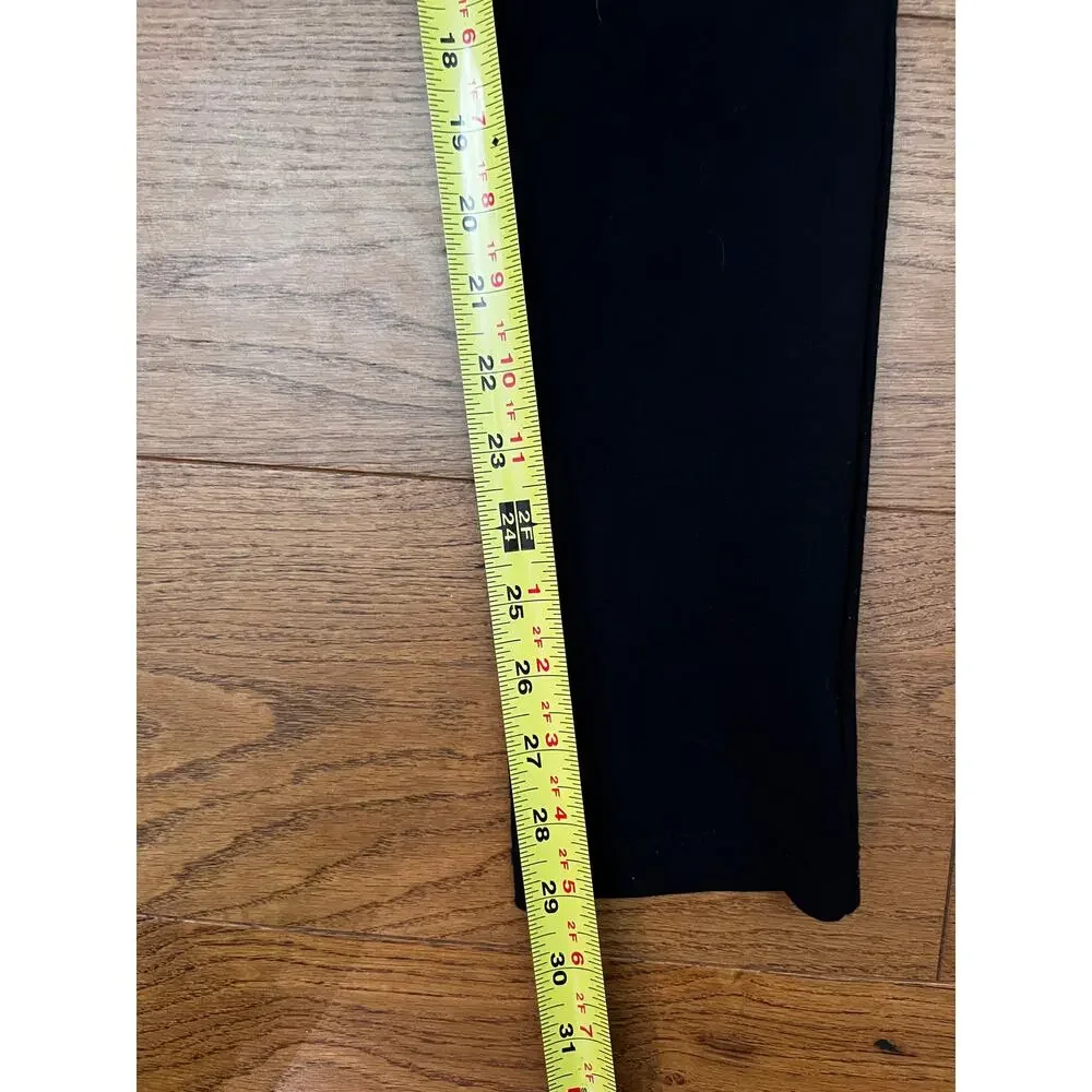 Shinestar Black Shaper Mid Rise Skinny Leg Pants‎ Leather Trim Pocketless Medium